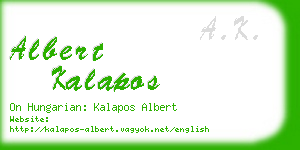 albert kalapos business card